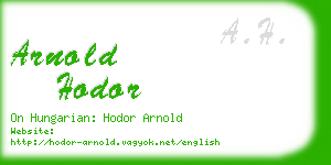 arnold hodor business card